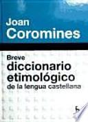 Libro Breve diccionario etimológico de la lengua castellana