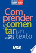 Libro Comprender y comentar un texto