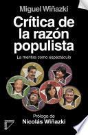 Libro Critica de la razón populista