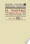 Libro El Maestro. Revista de cultura nacional III, abril de 1922-1923