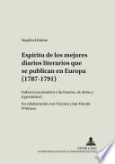 Libro Espíritu de los mejores diarios literarios que se publican en Europa (1787-1791)