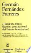 Libro ¿Hacia una nueva doctrina constitucional del estado autonómico?