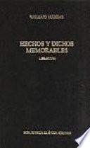 Libro Hechos y dichos memorables: Libros I-VI