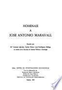 Libro Homenaje a José Antonio Maravall