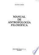 Libro Manual de antropología filosófica