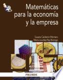 Libro Matemáticas para la economía y la empresa