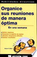 Libro Organice sus reuniones de manera óptima