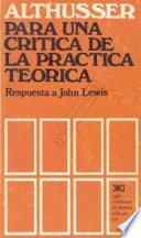 Libro Para una crítica de la práctica teórica