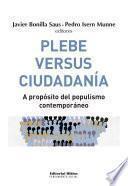 Libro Plebe versus ciudadanía
