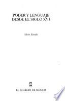 Libro Poder y lenguaje desde el siglo XVI