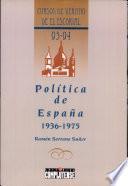 Libro Política de España, 1936-1975
