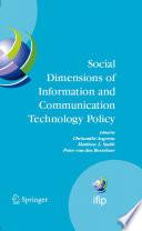 Libro Social Dimensions of Information and Communication Technology Policy
