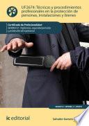 Libro Técnicas y procedimientos profesionales en la protección de personas, instalaciones y bienes. SEAD0212