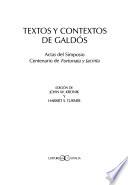 Libro Textos y contextos de Galdós